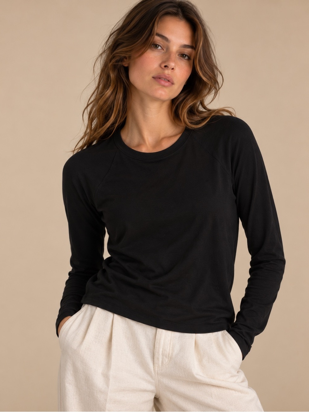 Athleta Black Long Sleeve Performance Top Size L